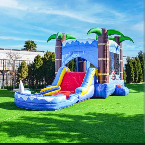 Shark inflatable combo bounce house unit