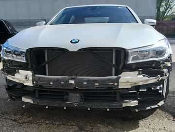 BMW bumper replacement. BMW missing front bumper.