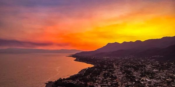 Lake Chapala Ajijic Mexico Sunset Mountain