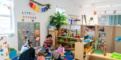 Small group of children playing