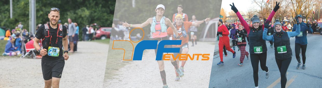 Runners enjoying community races in various settings.