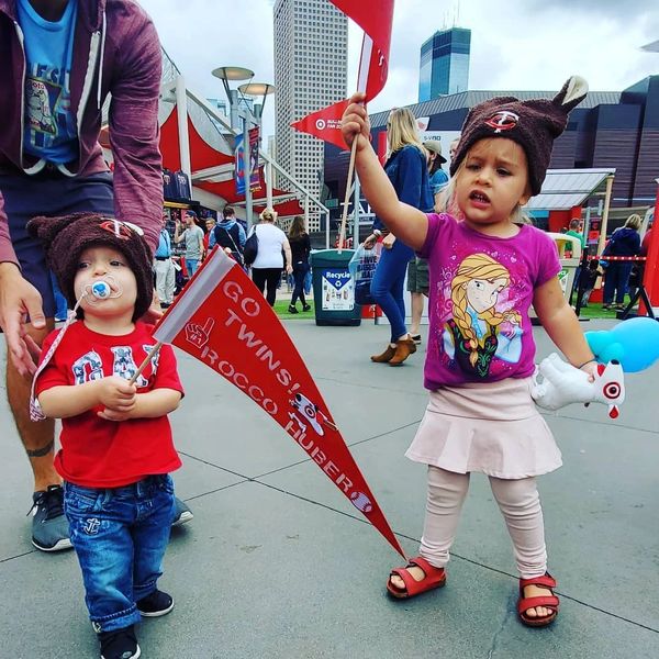 The Magic Travel Guy family attends a Minnesota Twins game.