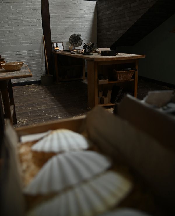 Workbench view from hatch in wall