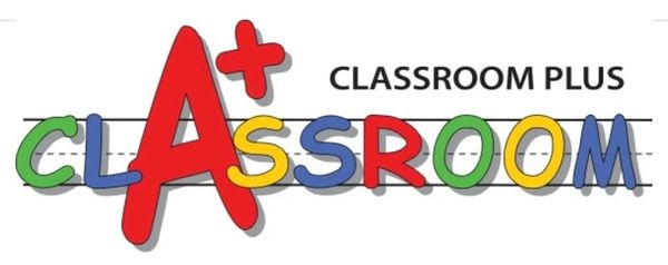 Colorful 'Classroom Plus' logo with playful letters.