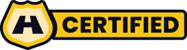 A logo with 'A CERTIFIED' text and a badge icon.