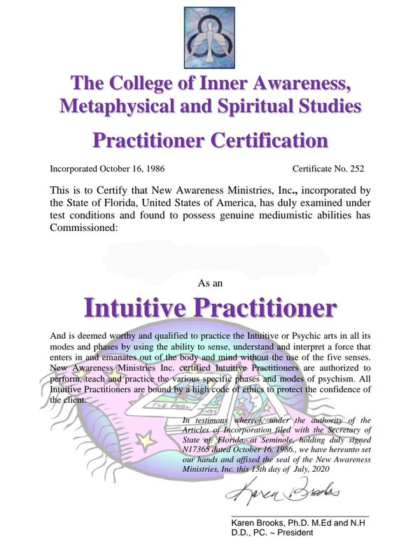 Certified psychic medium college