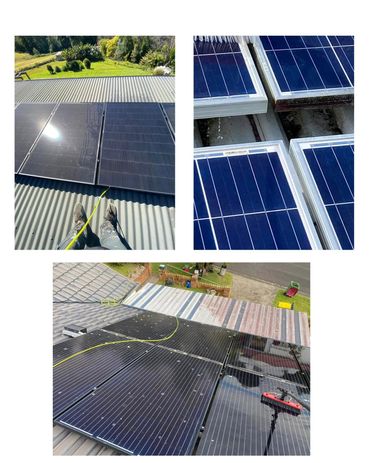 Solar Panel Cleaning in Progress