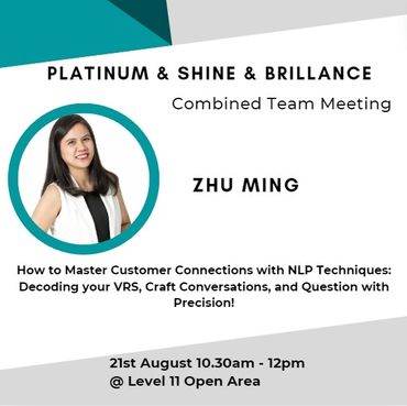 21 Aug 2024 Combined Meeting led by Tham Zhu Ming on NLP for bridging relationships