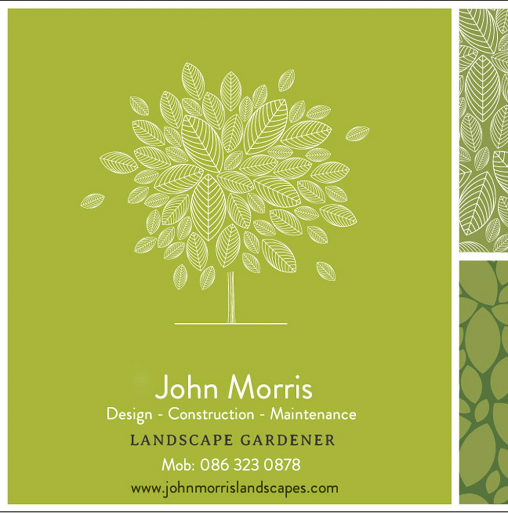 John Morris, Landscape Gardener, Business Logo. Dublin, Wicklow & surrounding counties.