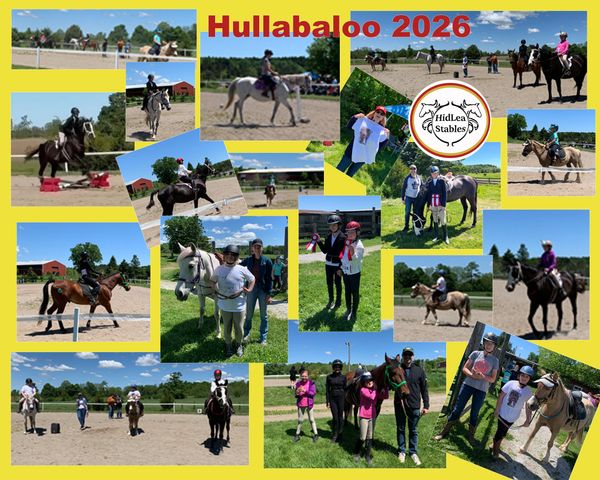 Collage of horse riding events at Hullabaloo 2026.