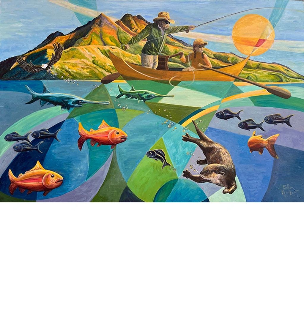 Fly fishing in the golden hour.
Surreal scene. Montana flyfishing.