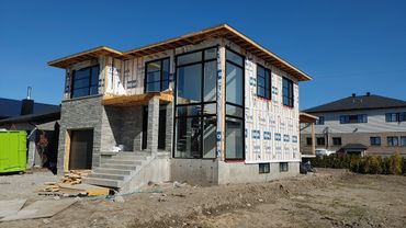 Fenêtre noir, porte contemporaine noire, porte de garage noir