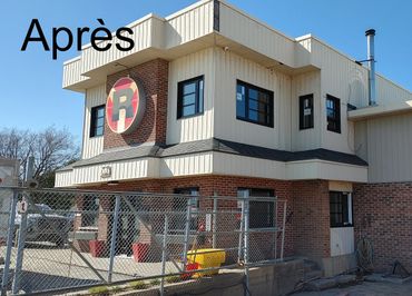 Vu après le remplacement des fenêtres pour des fenêtres noires au look contemporain