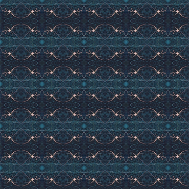 Dark navy and teal pattern based on a photograph of spider in its web. Micro pattern.
