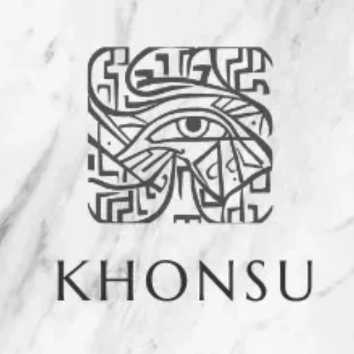 Logo with an eye and the word Khonsu.