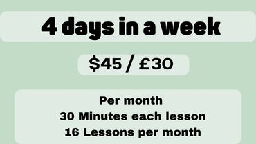 4 days weekly quran classes fee.