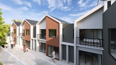 Back Render of H3 Apartments