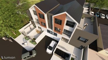 Birds Eye View Render of Entrance