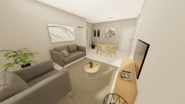 Type C Unit Lounge/Dining Render