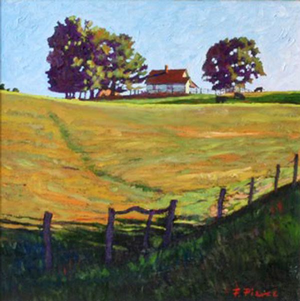 Oil painting of a farmhouse near the Blue Ridge Parkway.