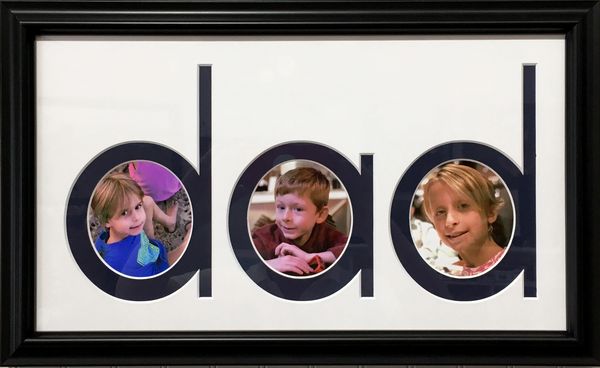 The "Dad" mat for pictures of the kids, a great Father's Day gift.