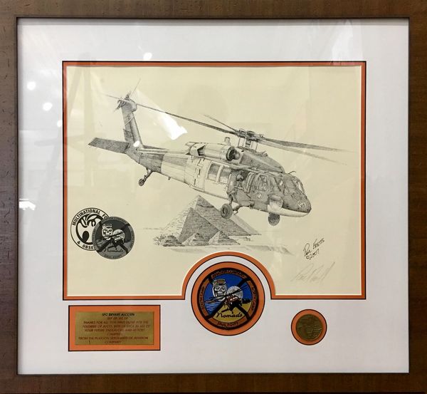 Example of military art, patch and medallion mounts