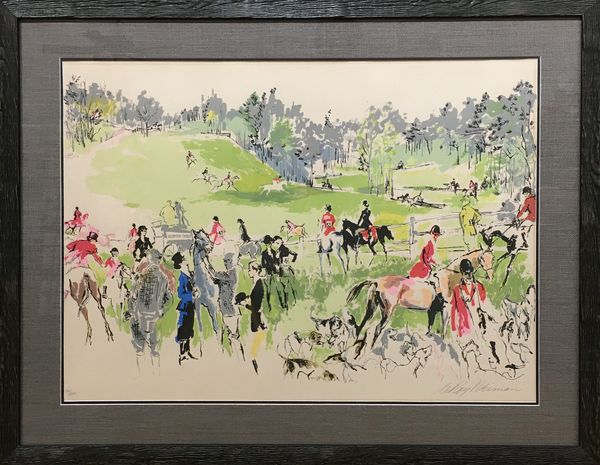 Leroy Nieman signed, numbered print of the Southern Pines Horse Trials, dated 1977.
