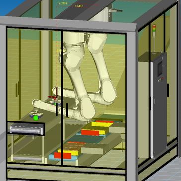 We can simulate designs to prove reach, payload, and cycle times with FANUC RoboGuide software.
