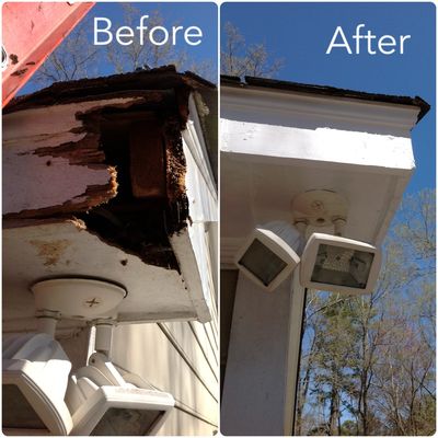 Damage repairs before and after