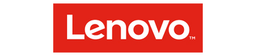 Lenovo logo in white on a red background.