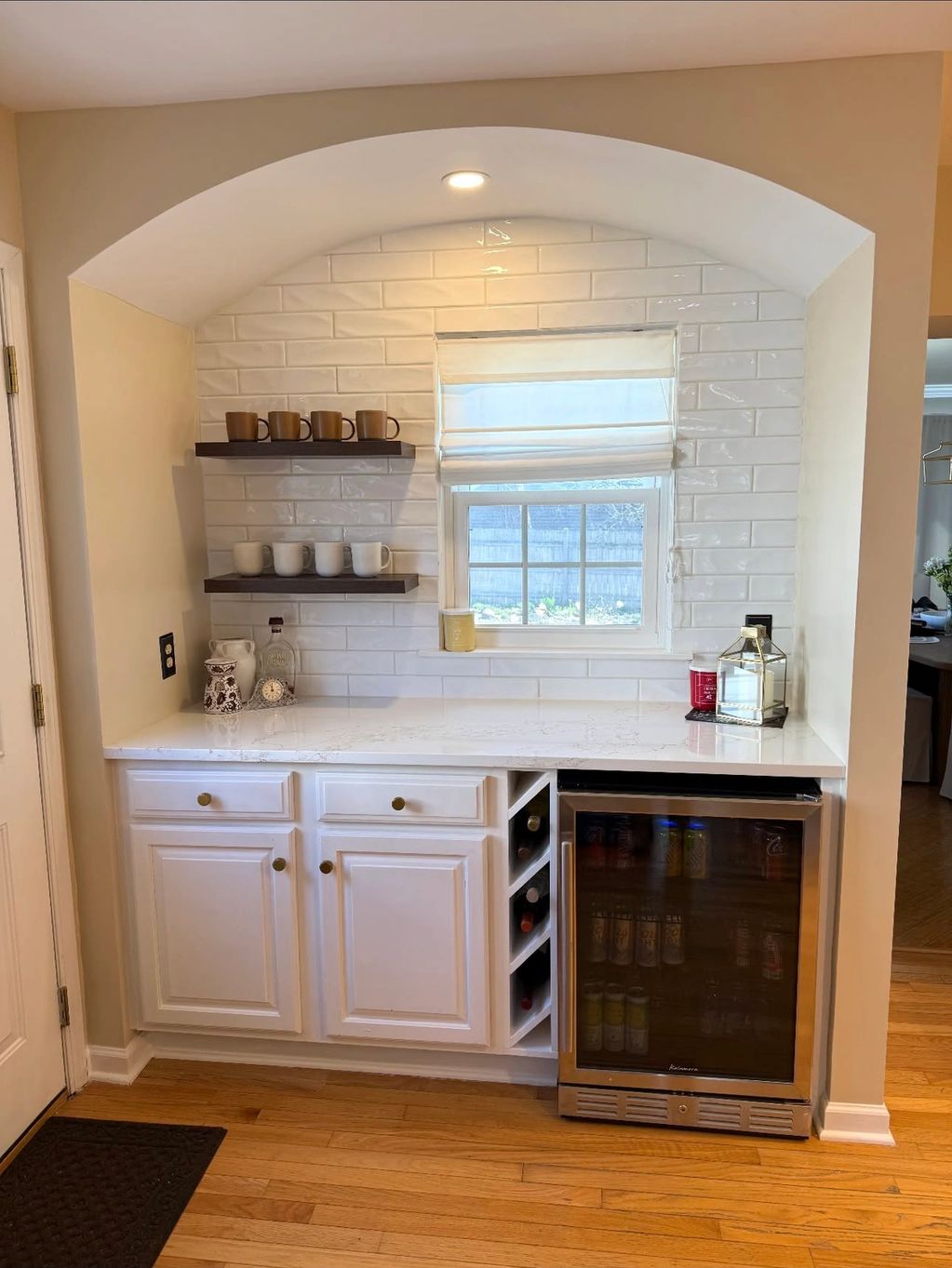 Kitchen remodel conducted by Rentschler Remodeling and Construction in Wheaton, IL. Includes tile ba