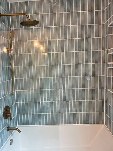 Bathroom tile installation done by Rentschler Remodeling and Construction in St. Charles, IL.