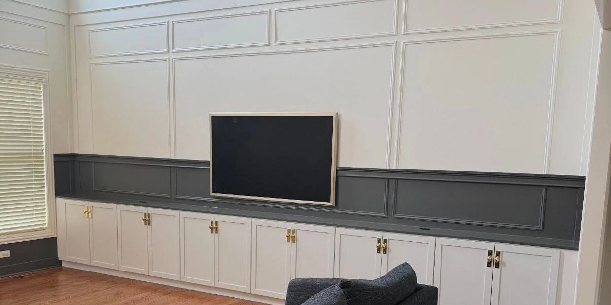 An interior living room remodel done by Rentschler Remodeling and construction in Wheaton, IL. Inclu