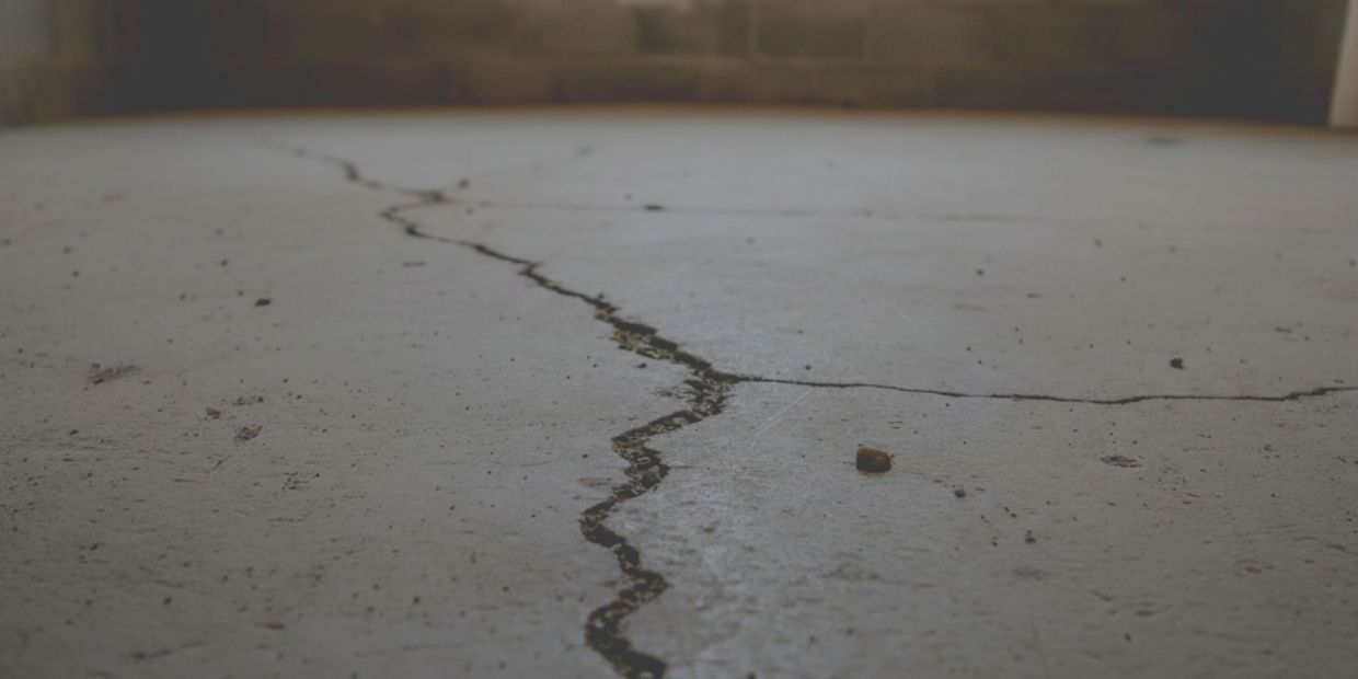 Dalle de plancher de béton fissurée