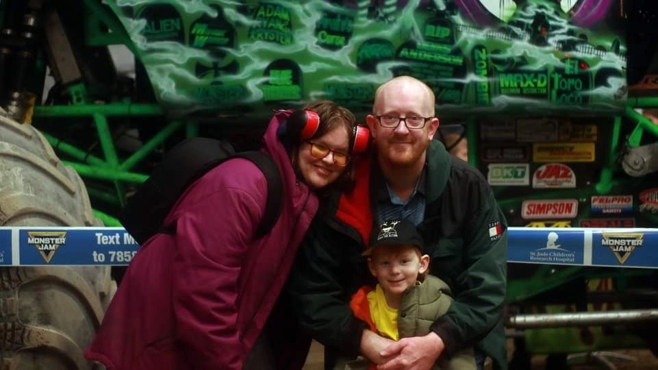 My family at Monster Jam in 2023 at Pacific Colusem, took by an kind stranger that offer to take it.