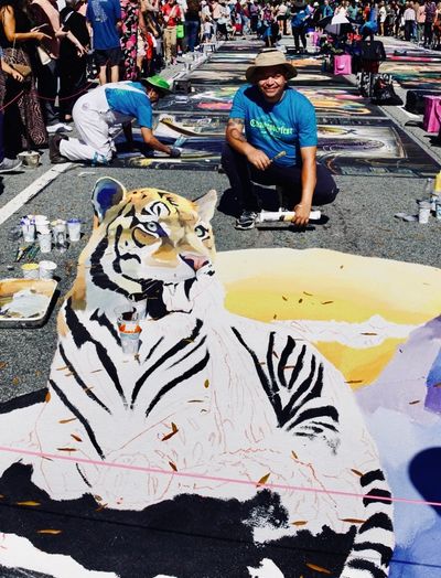 Artists from around the world feature their art in Marietta Georgias Chalktoberfest.