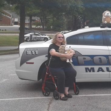 Me, at Mauldin PD donating Herbie the Hedgehogs that can be given out to children at traumatic calls