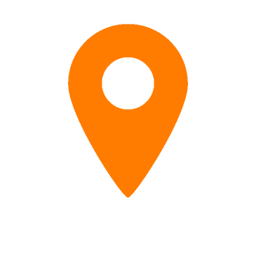 Orange abstract shape with white grid lines on a white background.