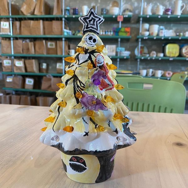 A Halloween themed ceramic tree