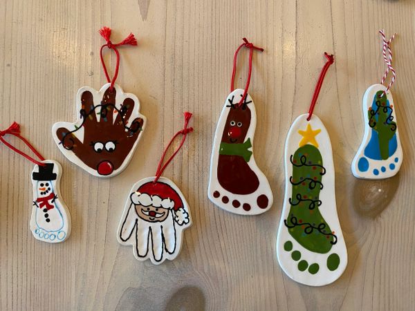 Footprints and handprints on ceramics