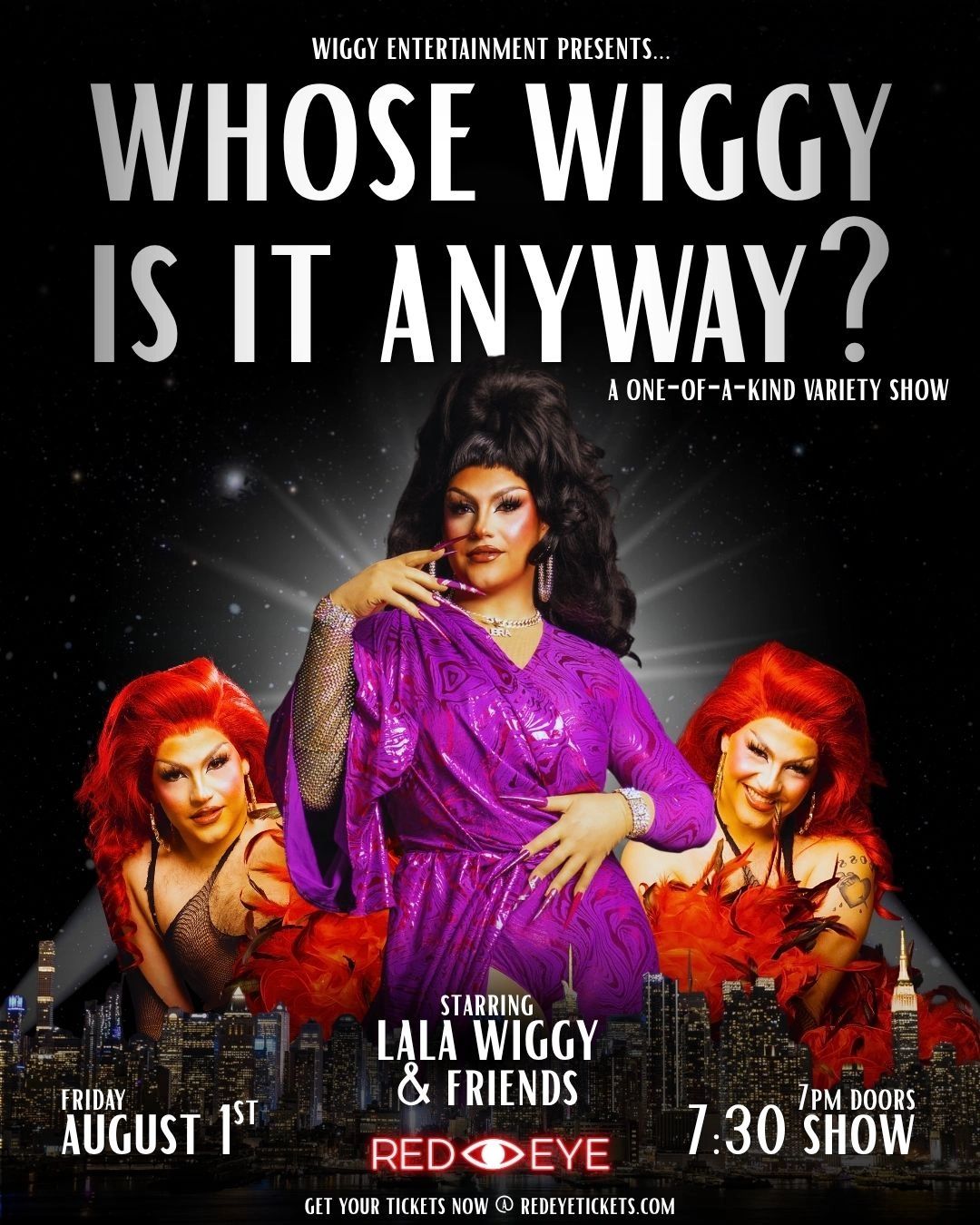 Variety show poster featuring Lala Wiggy and friends.