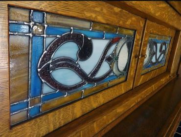 Custom art glass made for piano doors for customer in Texas 