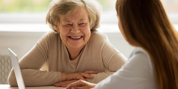 An older person discusses their aged care plan