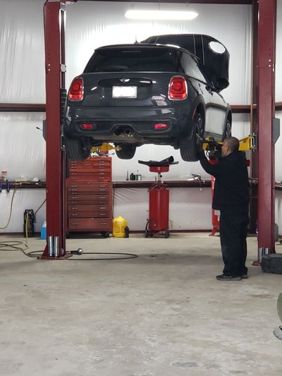 Pedro completing a vehicle inspection, standard practice any time a vehicle is in our shop.