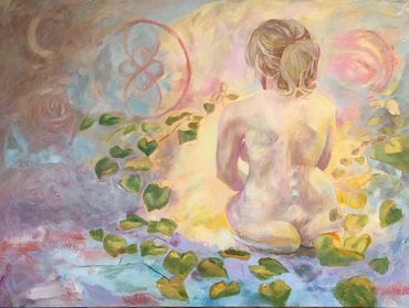 painting titled Contemplations of  the Divine Feminine #1