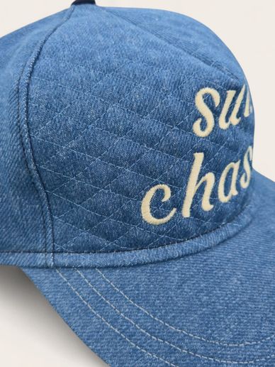 Sun Chaser quilted denim cap