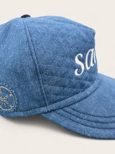 Salt quilted denim cap