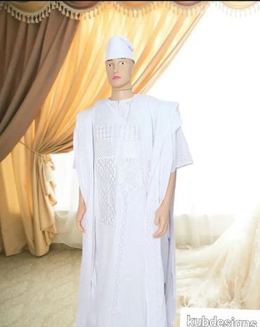 Full length Agbada, Kaftan Top,trouser and fila Cap