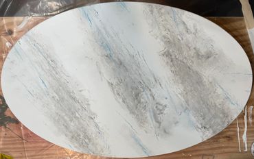 Faux marble with blue highlights