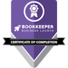 Bookkeeper Business Launch certificate badge.